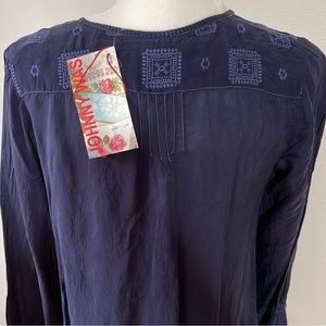 Johnny Was Navy Embroidered Tunic